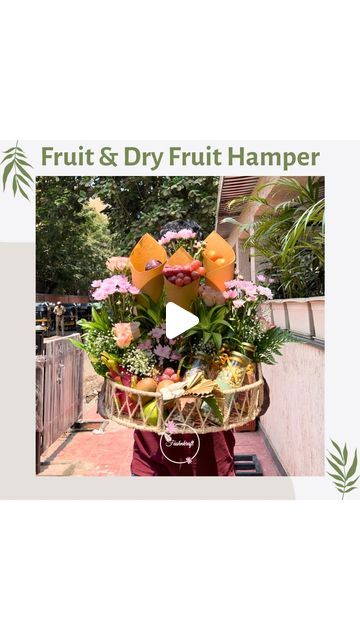 Fashnkraft | Mumbai Florist • Decor • Giftings on Instagram: "Need a gift that’s both beautiful and healthy? Look no further than our fruit and dry fruit hamper with fresh flowers! 🌺🍊  Contents:   Fruits:  3 Kiwi 350gm Imported grapes 5 Mini oranges 5 Plums 1 Pomegranate 1 Dragon fruit 3 Pears  Dry fruits (200 gms each): Almonds Cashews Nuts over seeds Trail mix  ( floral fruit hampers, Dry fruits, gift baskets, luxury gifting, flower delivery in Mumbai, gifts hamper delivery Mumbai, unique gift ideas, exotic fruit gifts, premium gift hampers, floral arrangements, Dry Fruit packing )  #floralarrangement #fruitbasket #giftideas #hamper #fruitgift #fashnkraft #dryfruitpacking" Dry Fruits Packing Ideas Gift Basket, Fruit Hampers Baskets Gift Ideas, Dry Fruits Packing Ideas Gift, Dry Fruit Hamper, Dry Fruits Hamper, Dry Fruit Packing, Fruit Basket Ideas Gift, Dry Fruit Basket, Florist Decor