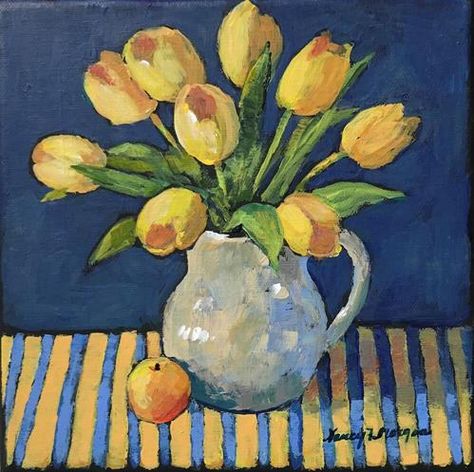 Nancy F. Morgan Gallery of Original Fine Art Nancy Morgan Paintings, Tulip Paintings, Tulip Painting, Tulips Art, All That Jazz, Oil Painting Flowers, Flower Art Painting, Daily Paintworks, Pastel Painting