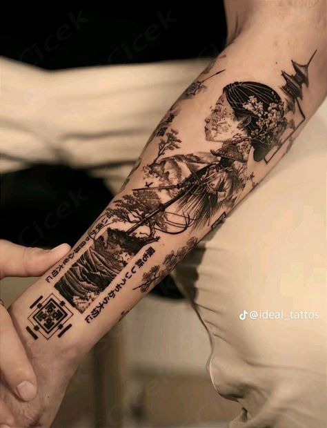 Dragon Tattoo Feminine, Inside Of Arm Tattoo, Font Tato, Micro Realism, Mangas Tattoo, Japanese Tattoos For Men, Left Arm Tattoos, Full Arm Tattoos, Tato Lengan