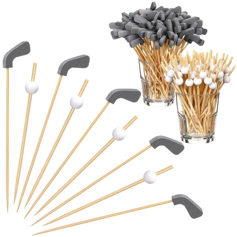 PRICES MAY VARY. Massive Pack for Diverse Occasions: our kit includes enough 200 golf cocktail picks decorations; Delightfully eye catching, these are bound to be a charm at your next party, celebration, family gathering, or many golf themed events, they're ideal for personal use or for restaurants and catering businesses, the generous quantity ensures that you're covered for numerous occasions, and you always have a spare when you need it Designed for Convenience: with our golf liquor sticks, f 19th Hole Golf Party, Golf Theme Food Ideas, Golf Theme Centerpieces, 40th Birthday Golf Theme, Golf Charcuterie Board, Golf Retirement Party Ideas, Golf Themed Centerpieces Ideas, Golf Themed Baby Shower Ideas, Golf Themed Birthday Party For Men