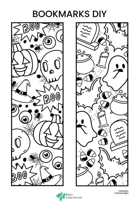 Halloween Crafts For Grades 3-5, Halloween Diy Bookmarks, Coloring Bookmarks Free Printable Fall, Color Bookmarks Printable Free, Free Halloween Bookmark Printables, Free Coloring Bookmarks Printable, Printable Halloween Activity Sheets, Diy Halloween Bookmarks, Coloring Page Bookmarks