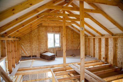 How To Finish An Attic, Insulation Ideas, Loft Insulation, Finished Attic, Roof Insulation, Loft Ladder, Small Attic, Attic Insulation, Home Insulation