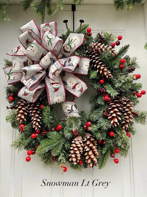 Winter Wreath Not Christmas, Christmas Wreaths For Front Door by HandcraftedInGrace on Etsy Pre Lit Christmas Wreaths, Homemade Christmas Wreaths, Jack Pine, Fresh Christmas Wreath, Outdoor Christmas Wreaths, Large Christmas Wreath, Red Christmas Wreath, Winter Wreath Diy, Christmas Wreath Ideas