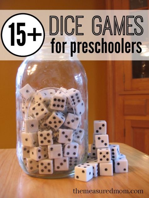 Dice games are such a fun way to practice math skills! Here are our favorite dice games for preschoolers. Dice Games For Preschoolers, Games For Preschoolers, Prek Math, Numbers Preschool, Homeschool Math, Preschool Games, Dice Games, Preschool Math, Homeschool Preschool