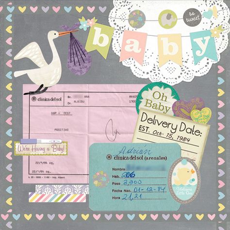 MY+MIDDLE+SON+-+FROM+"POSITIVE"+TO+BIRTH - Scrapbook.com Newborn Scrapbook Ideas, Scrapbook Baby Book Ideas, Baby Boy Scrapbook Layouts, Pregnancy Scrapbook, Boy Scrapbook Layouts, Paper Bag Scrapbook, Baby Scrapbook Album, Baby Scrapbook Pages