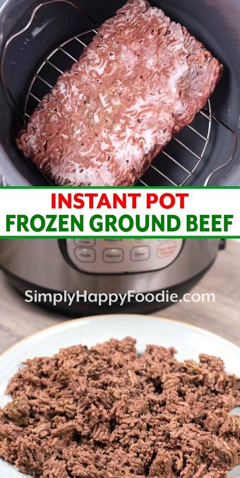 Beef In Instant Pot, Beef In The Instant Pot, Instapot Ideas, How To Cook Hamburgers, Recipes Using Ground Beef, Beef Recipe Instant Pot, Cooking With Ground Beef, Frozen Beef, Best Instant Pot Recipe