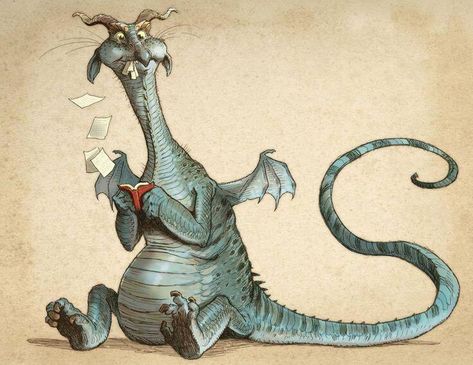 Brian Kesinger, Tony Diterlizzi, Magic Creatures, Creature Fantasy, Dragon Illustration, Dragon Pictures, Cute Dragons, Blue Dragon, Mythological Creatures