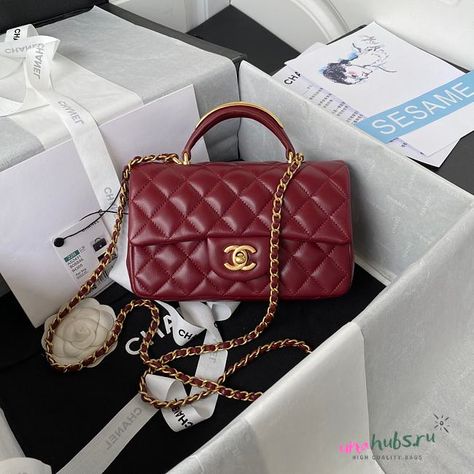 Chanel 22B Mini CF handle red bag - unahubs.ru Chanel Mini Flap Bag, Chanel Top, Iced Chai, Chanel Mini, Tea Latte, Guangzhou China, Chai Tea, Luxury Bag, Designer Crossbody Bags