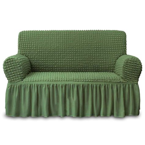 PRICES MAY VARY. [Atmosphere regulating] The unique elastic fabric just makes it feel a bit like having a massage.This stretchable and comfortable one piece couch covers with elegant skirt gives your home a fresh look. [Easy fit] Our olive green love seat covers for loveseat has excellent flexibility.It is easy to fit various kinds of couches (Pls measure the size in advance according to the dimension drawings on the picture.) Anti-slip foam roller prevents the loveseat covers for sofa slipping Skirted Sofa, Loveseat Covers, Loveseat Slipcovers, Round Sofa, Antique Sofa, Slip Covers Couch, Green Sofa, Arm Chair Covers, Durable Furniture