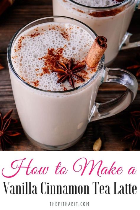 Low Cal Hot Drinks, Hot Caffeine Free Drinks, Hot Tea Recipes, Caffeine Free Drinks, 21 Day Fix Breakfast, Vanilla Chai Tea, Tea Latte Recipe, Sugar Free Drinks, January Blues