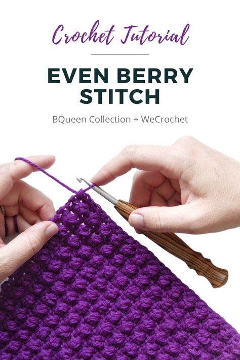 Berry Stitch, Bobble Stitch Crochet, Crochet Stitches For Blankets, Crochet Geek, Crochet Stitches Free, Crochet Blanket Designs, Easy Crochet Stitches, Manta Crochet, Crochet Stitches For Beginners