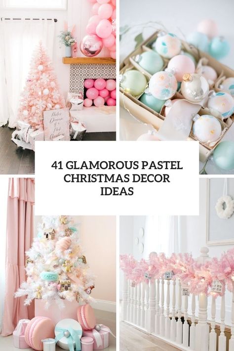 Pastel Rainbow Christmas, Christmas Decor Ideas 2022 2023, Irridescent Christmas Tree Ideas, Pastel Christmas Birthday Party, Pastel Christmas Diy, Pink And Aqua Christmas Decor, Pastel Christmas Decor Ideas, Diy Pastel Christmas Decorations, Pastel Christmas Decorations Diy