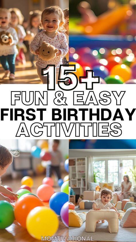 Planning a first birthday party? Check out these fun and simple activities that will keep kids and adults entertained. Perfect for creating memories! Fun 1st Birthday Activities, Planning First Birthday Party, Fun First Birthday Activities, How To Plan A 1st Birthday Party, Activities At First Birthday Party, Sensory Play Birthday Party, Entertainment For 1st Birthday Party, Sensory Play Party, Planning A First Birthday Party