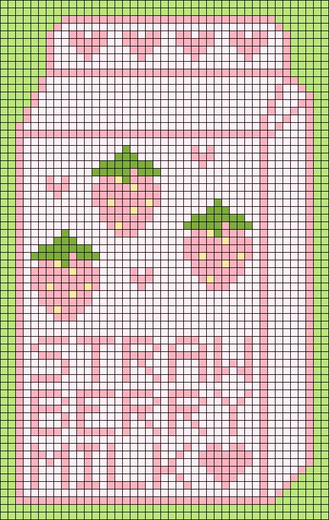 Strawberry Tapestry Crochet Pattern, Flower Crochet Alpha Pattern, Strawberry Grid Pattern, Strawberry Alpha Pattern, Cute Alpha Patterns, Pixel Crochet Pattern, Kawaii Cross Stitch Pattern, Crochet Alpha Pattern, Pixel Pattern Design