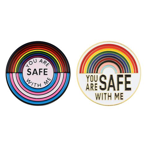 PRICES MAY VARY. YOU ARE SAFE WITH ME PIN:Our pride pins are the right size, about 1.6*1.6in, lightweight, with a strong and secure carabiner to help you secure the brooch. The material used is safe, the process is qualified, and the hypoallergenic does not contain any harmful substances, so you can wear it all day without worry. PRIDE PIN:Our pride pins have a unique design that is not only very delicate and beautiful, but also has a deep social meaning. The beautiful rainbow on the pin represe Pride Pins, Pride Ally, Pride Badges, Safe With Me, Rainbow Theme Party, Meaningful Design, Rainbow Pin, Solar Panel Kits, Rainbow Theme