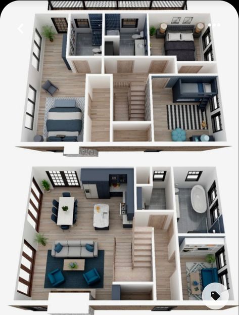 2 Story Apartment Layout, Condo Layout, House Design 3d, Sims 4 House Plans, House Floor Design, Sims 4 House Design, Apartment Floor Plans, Home Design Floor Plans, Sims House Plans