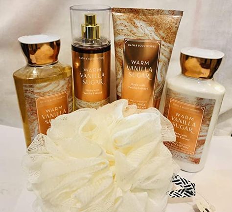 Vanilla Perfume Bath And Body Works, Vanilla Body Products, Bath & Body, Bath And Body Works Gift Set, Warm Vanilla Sugar Bath And Body Works, Bath And Body Works Gift Ideas, Vanilla Scented Shower Routine, Vanilla Shower Products, Bath And Body Vanilla