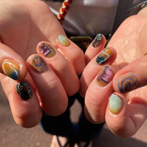 IG: _yopidayonail_ Boho Nails, Natural Nail Designs, Hello Nails, Hippie Nails, Nail Jewelry, Girls Nails, Fire Nails, Funky Nails, Cool Nail Art