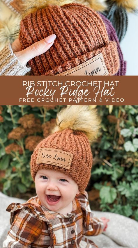 Winter Hat Crochet Pattern, 2024 Crochet, Chunky Crochet Hat, Crochet Baby Hat Patterns, Easy Crochet Hat, Crochet Kids Hats, Baby Hat Patterns, Crochet Hat Free, Crochet Beanie Pattern