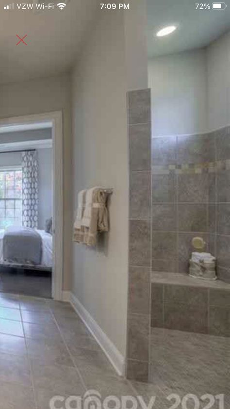 Doorless Showers Walk In Master Bath With Half Wall, Deep Walk In Shower, Zero Entry Shower No Glass, Open Shower Ideas Walk In No Door, Walk In Shower No Lip, Walk In Shower No Door, Doorless Showers Walk In, Walk In Shower With Half Wall Stone, Doorless Shower Design