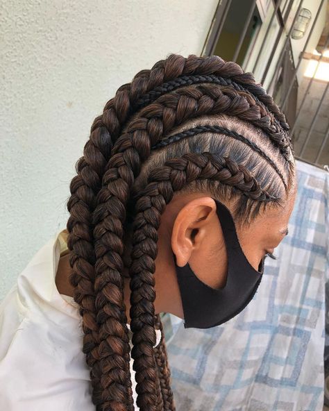 Cute Stitch Braids Jumbo Size Stitch Braids Girl, Curvy Stitch Braids, Stitch Braids Zig Zag Parts, Stitch Popsmoke Braids, Stich Braids Girl, Mommy Hairstyles, Colored Braids, Fulani Braids, Stitch Braids