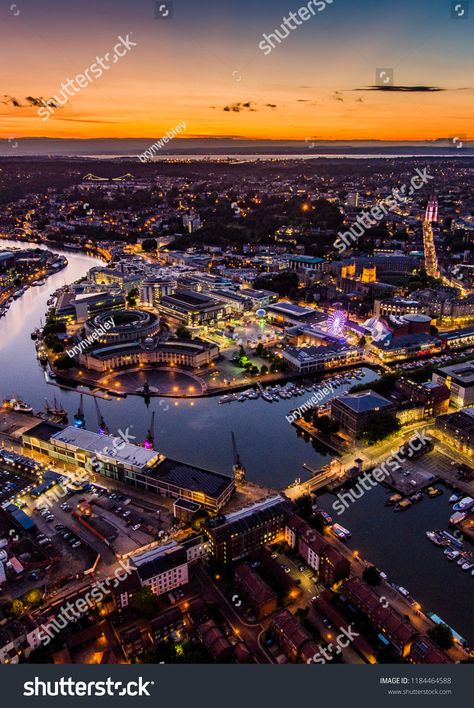 Bristol City Landscape View Night ArielLandscape#City#Bristol#Ariel Uk Scenery, Clifton Village, Bristol University, London In December, England Aesthetic, City Of Bristol, London Dreams, Working Farm, View Night