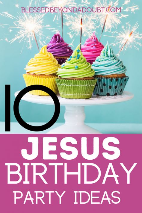 10 Jesus Birthday Party Ideas! - Blessed Beyond A Doubt Jesus Birthday Cake, Vanilla Wafer Banana Pudding, Happy Birthday Jesus Party, Jesus Birthday Party, New Years With Kids, Jesus Crafts, Birthday Baking, Christmas Bingo, Jesus Birthday