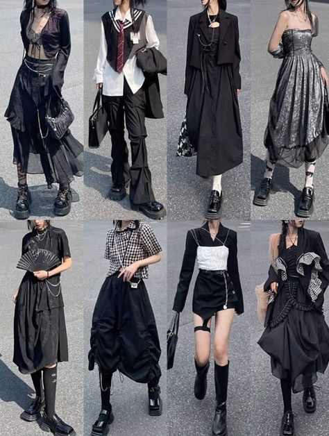 Dark Clothing Aesthetic, Japan Clothes, Outfit Swag, Outfit Ideas Aesthetic, Aesthetic Outfit Ideas, Japanese Outfits, Ideas Aesthetic, Alternative Outfits, Goth Outfits