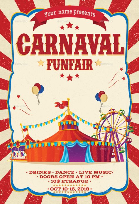 Fun Fair Poster, Drink Flyer, Carnival Flyer, Poster Design Kids, Fair Poster, Carnival Design, Fair Theme, Finance Accounting, School Fair