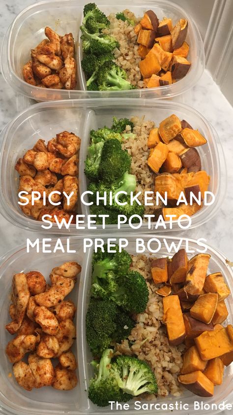 Potato Bowls, Sweet Potato Bowls, Clean Meal Prep, Quick Meal Prep, Pasti Sani, Clean Eating For Beginners, Prep Bowls, Chicken Sweet Potato, Easy Healthy Meal Prep