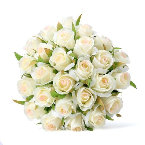 Amazon.com: Easin Artificial Bridal Bouquets Wedding Rose Bouquet Ivory for Room Home Hotel Party Event Christmas Gift Decoration: Home & Kitchen Christmas Wedding Bouquets, Artificial Bridal Bouquets, Wedding Party Centerpieces, Table Floral Arrangements, Rose Bridal Bouquet, Silk Wedding Bouquets, Hotel Party, Wedding Rose, Silk Flower Bouquets