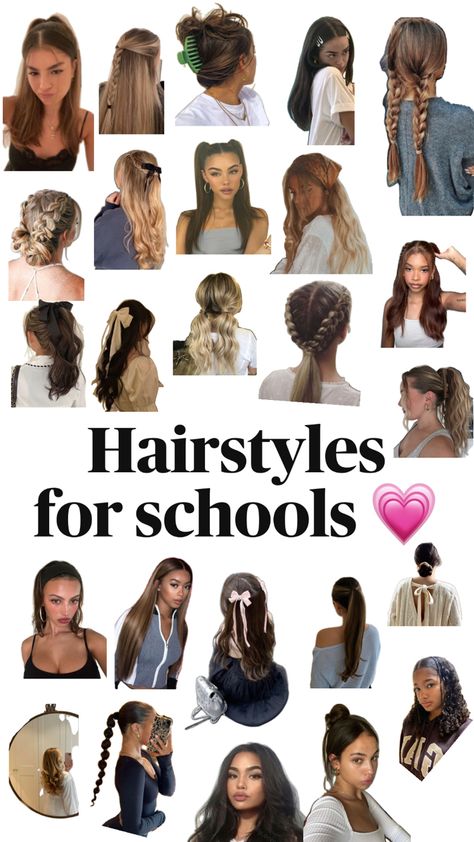 Preppy Hairstyles, Hairstyle Examples, Cute Hairstyles For School, Hair Inspiration Long, Easy Hairstyles For School, Cute Simple Hairstyles, Hair Stylies, School Season, Hair Stylist Life