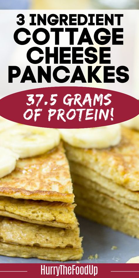 Eggs And Oats, Cottage Cheese Recipes Healthy, 3 Ingredient Pancakes, Queso Cottage, Cottage Cheese Eggs, High Protein Breakfast Recipes, Cottage Cheese Pancakes, Cheese Pancakes, Healthy High Protein Meals