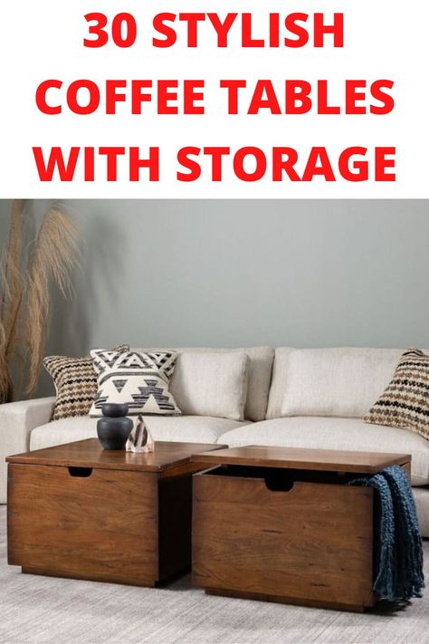 Storage Ottoman Living Room Rectangle, Storage Box Side Table, Square Storage Coffee Table, Living Room Tables With Storage, Coffee Table Toy Storage, Storage End Tables Living Room, Living Room Without Coffee Table Ideas, Boho Coffee Table With Storage, Living Room Table With Storage