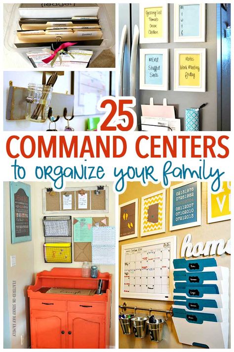 Get organized with a family command center! So many awesome ideas here for any space or budget - plus great tips on how to create your own family command center. Home Organizing | Command Centers | Family Organization | Organizing Ideas Organization On A Budget, Family Command Centers, Command Center Kitchen, Home Command Center, Command Centers, Family Organization, Wand Organizer, Family Command Center, Home Organizing