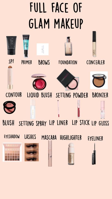 Light Makeup Essentials, Light Skin Makeup, Preppy Makeup, Gloss Eyeshadow, Bag Items, Makeup Order, Makeup List, Glow Up Tips