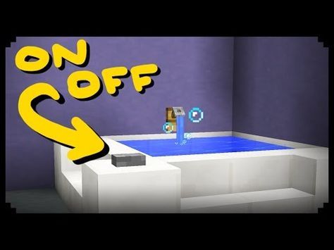 ✔ Minecraft: How to make a Working Shower - YouTube Minecraft Shower Ideas, Shower Minecraft, Minecraft Bathtub, Minecraft Hot Tub, Minecraft Redstone, Minecraft Modern, Easy Minecraft Houses, Diy Minecraft, Hand Dryer