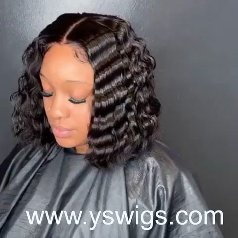 Crimp Short Hair Bobs, Black Hair Crimped Hairstyles, Bob Crimped Hair, Short Crimped Bob, Middle Part Crimped Bob, Crimped Bob Black Women, Bob With Crimps, Crimp Bob, Crimped Hairstyles Short