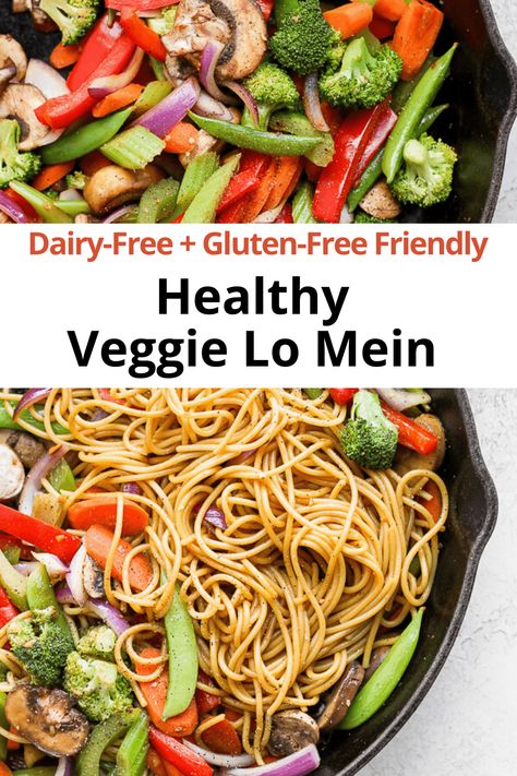 Gluten Free Lo Mein, Lomein Recipes, Veggie Lo Mein, Gluten Free Dairy Free Dinner, Meatless Meals Healthy, Dairy Free Recipes Dinner, Healthy Veggie, Dairy Free Dinner, Gluten Free Noodles