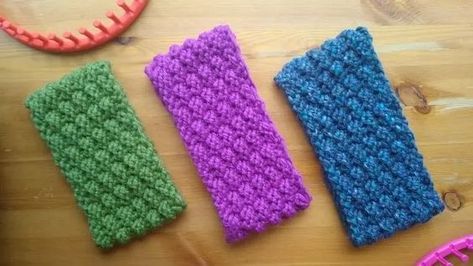 Loom Headband Pattern, Loom Knit Headband Ear Warmers, Loom Scrubbies, Stockinette Stitch Scarf, Loom Headband, Loom Knit Headband, Free Scarf Knitting Patterns, Loom Knitting Blanket, Hat Loom