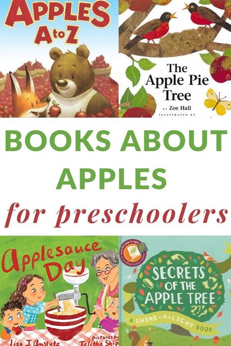 What are the best apple books for preschoolers to read at circle time or one on one? I've got them sorted for you and include a printable booklist. #applebooks #preschoolers #applebooksforpreschoolers #readalouds #prek #GrowingBookbyBook #fallbooks Best Toddler Books, Preschool Apple Theme, Books For Preschoolers, Apple Lessons, Apple Preschool, Apple Treat, Apple Unit, Apple Theme, Fall Preschool