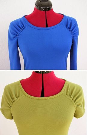 Couture et Tricot: 2014#6  2014#7: Two raglan tops – Dois tops com mangas raglan Making Your Own Clothes, Detail Couture, Sewing Top, Sewing Sleeves, Sewing Blouses, Raglan Top, Make Your Own Clothes, Making Clothes, Basic Shapes