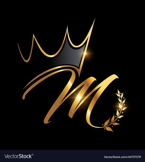 Wm Logo, M Letter Images, Black Background With Gold, Alphabet Letters Images, Leaf Monogram, Alfabet Letters, M Letter, Tumblr Backgrounds, Image Swag