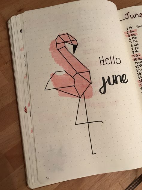 June title page #bulletjournal Bullet Journal Layout Ideas, Journal Layout Ideas, Bullet Journal Month, Kalender Design, Bullet Journal 2020, Bullet Journal 2019, Desen Realist, Bullet Journal Notes, Kraf Diy