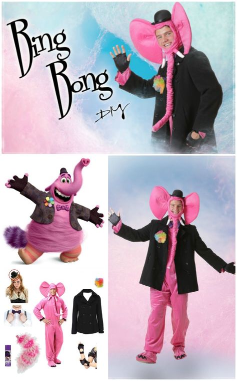 Inside Out costumes are a great and popular choice for 2015, so why not round… Diy Bing Bong Costume, Bing Bong Inside Out Costume, Inside Out Costumes Group, Bing Bong Costume, Inside Out Trunk Or Treat, Inside Out Halloween Costume, Inside Out Cosplay, Inside Out Bing Bong, Bing Bong Inside Out