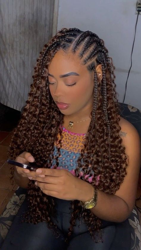 Braids With Leave Out, Braids For Prom, Long Hair Styles Braids, Curly Braids For Black Women, Womens Braids, Hairstyles For Long Hair Braids, Cute Braids Hairstyles, Hair Braids Styles, Different Braid Hairstyles