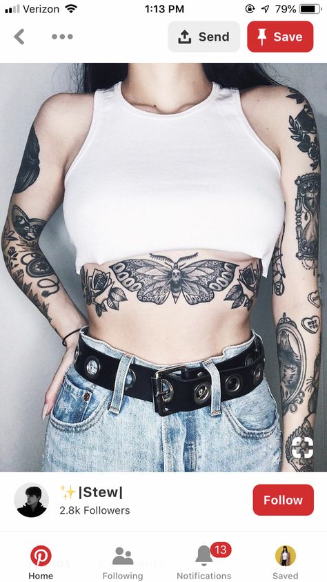 Under Bust Tattoos For Women, Abdomen Tattoos Women, Pocket Watch Tattoos, Stomach Tattoos Women, 16 Tattoo, Bauch Tattoos, Model Tattoo, Belly Tattoos, Belly Tattoo