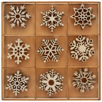 Smallest Size: 1.38” x 1.38” Largest Size: 1.44” x 1.44” Material: Plywood Color: Natural Age Grade: 4+ Quantity: 54 Create charming, one-of-a-kind winter crafts with these Wood Snowflakes. These plywood pieces are shaped like little snowflakes and come in nine unique patterns with swirls and intricate designs in them. They boast a natural woodgrain color, so you can add paint and glitter or display them as is! Use them on gift tags, scrapbook pages, cards, and more this holiday season! Painting Wooden Snowflakes, Laser Cut Snowflake, Wood Snowflake, Snowflake Christmas Tree, Wooden Snowflakes, Christmas Craft Supplies, Snowflake Christmas, Grade 4, Winter Crafts