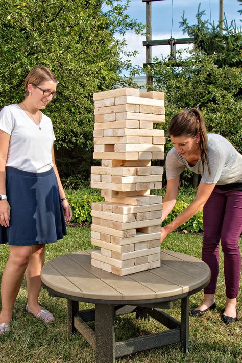 Outdoor Jenga, Life Size Jenga, Life Size Games, Outdoor Games Adults, Picnic Games, Diy Yard Games, Outdoor Party Games, Giant Jenga, Outside Games