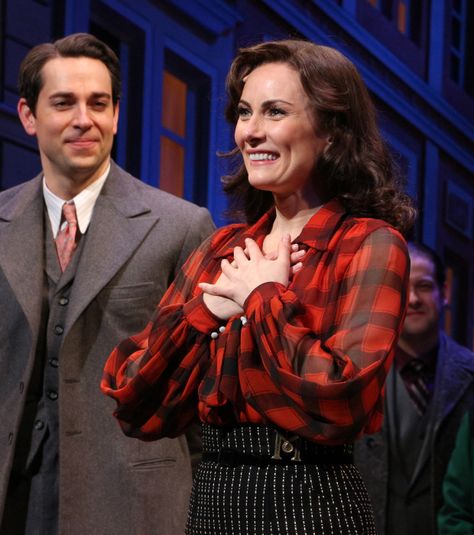 As Zachary Levi looks on, She Loves Me leading lady Laura Benanti takes her curtain call. She Loves Me Musical, Broadway Aesthetic, Laura Benanti, Dream Roles, She Loves Me, Zachary Levi, Sara Bareilles, The Wedding Singer, Shes Perfect